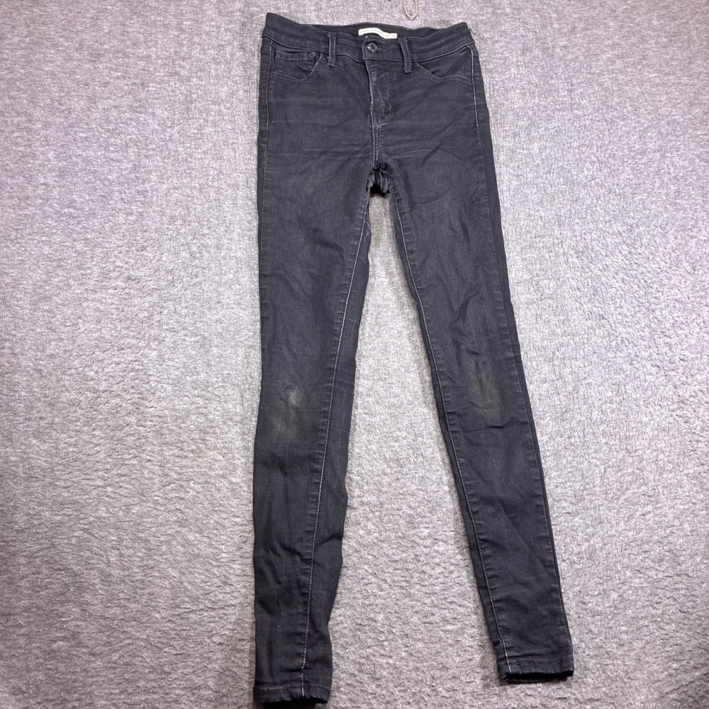 Levi's 720 High Rise Super Skinny Womens 25x30 Black Denim Jeans‎
